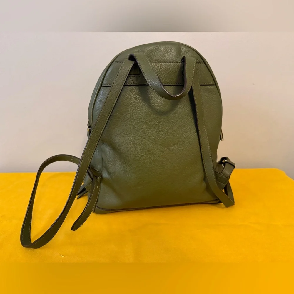 Michael Kors Olive Green Leather Backpack - Picture 2 of 16
